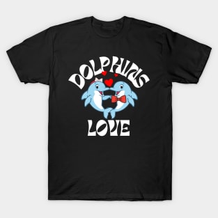 Cute Dolphin Couple Loves Each Other T-Shirt